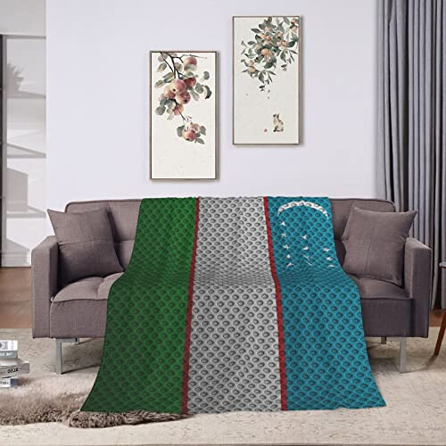 Flag of Uzbekistan Throw Blanket for Couch Bed Sofa Blankets Super Soft Warm Cozy 40