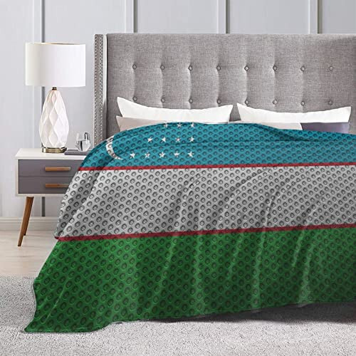 Flag of Uzbekistan Throw Blanket for Couch Bed Sofa Blankets Super Soft Warm Cozy 40