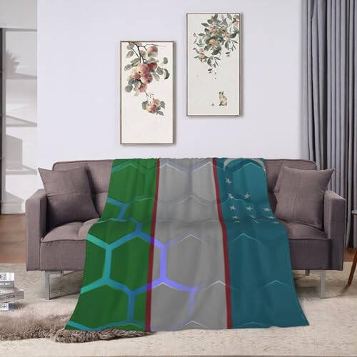 Flag of Uzbekistan Throw Blanket for Couch Bed Sofa Soft and Comfortable Blankets 50