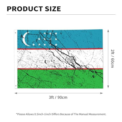 Флаг Узбекистана Текстурный Эффект Флаги 2x3 Наружный Баннер Яркие Цвета Двухсторонняя Флаг Полиэстеровые Флаги Для Обустройства Двора Газонные Декоративные Флаги - 6