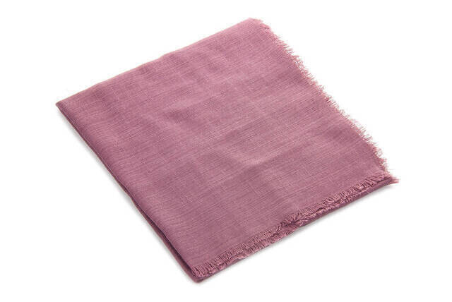 Flamed Square Cotton Blanket - Light Pink - 1