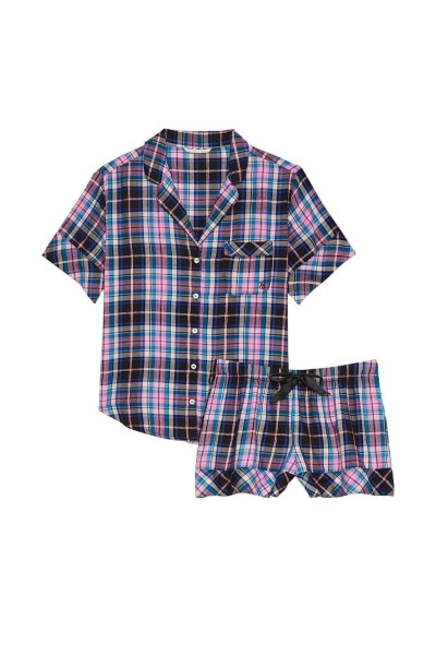 Flanel shortili pijama to'plami - 3