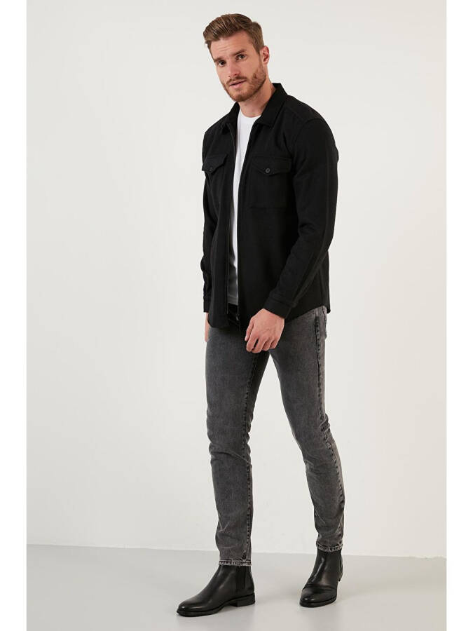 Фланелевая рубашка зимняя Slim Fit с двумя карманами и молнией CF21W112925 - 15