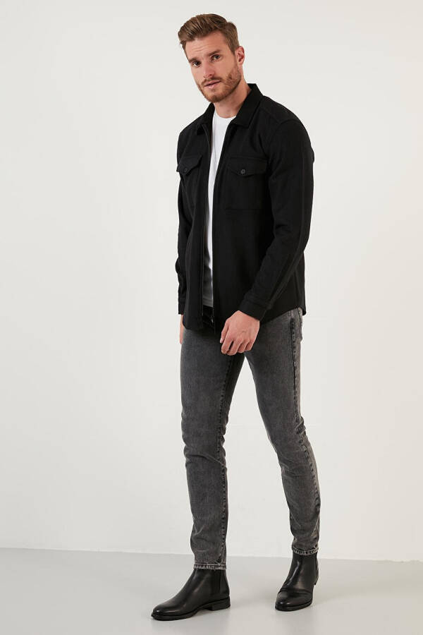 Фланелевая рубашка зимняя Slim Fit с двумя карманами и молнией CF21W112925 - 20