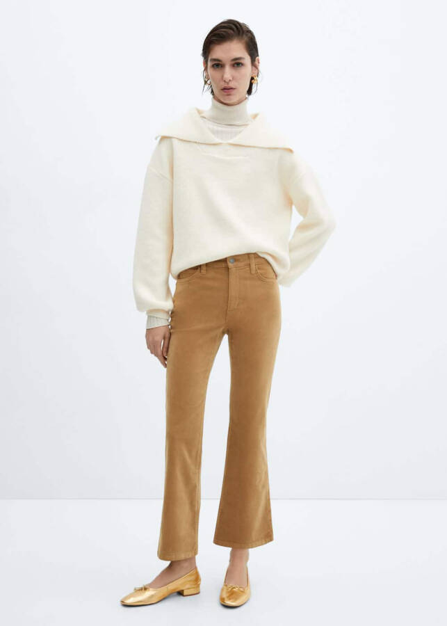 Flare corduroy crop pants - 4