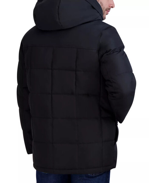 Fleece Astarlı Kapşonlu Erkek Parka Siyah - 4