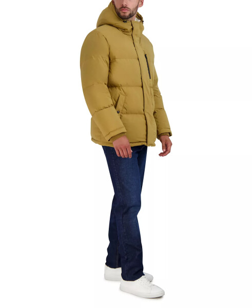 Fleece Astarlı Kapşonlu Erkek Puffer Mont Kahverengi - 3