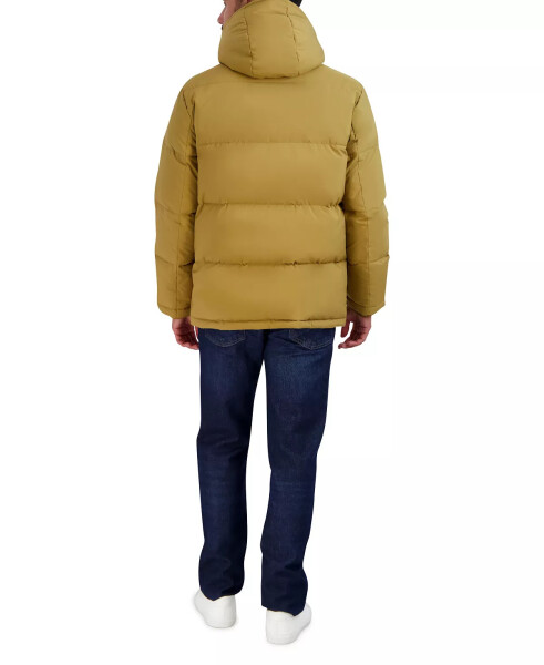 Fleece Astarlı Kapşonlu Erkek Puffer Mont Kahverengi - 4