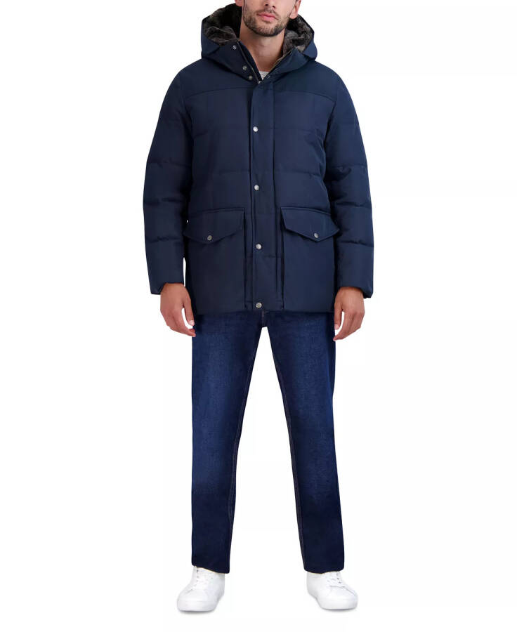 Fleece Astarlı Kapüşonlu Erkek Parka - Navy - 1