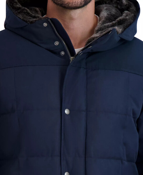 Fleece Astarlı Kapüşonlu Erkek Parka - Navy - 6