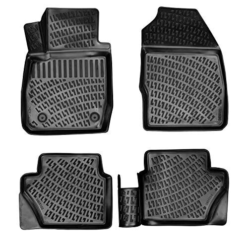 Floor Mats Liner fits Ford Fiesta Hatchback 2013-2017 | Full Coverage All Weather Durable, Non Slip Waterproof 1st & 2nd Row 3D Laser Cut, Interior Accessories car Floor mats - 1