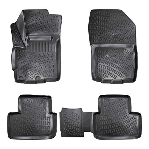 Floor Mats Liner fits Mitsubishi ASX 2010-2022 | Full Coverage all Weather Durable, Non slip Waterproof 1st & 2nd Row 3D Laser cut, Interior accessories car floor mats - 1