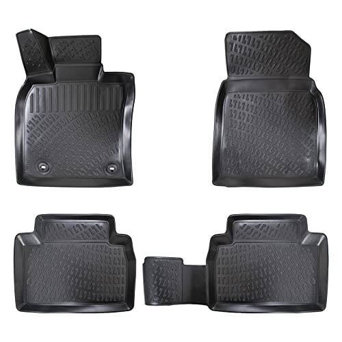 Floor Mats Liner fits Toyota Camry 2017-2023 Hybrid | Full Coverage all Weather Durable, Non slip Waterproof 1st & 2nd Row 3D Laser cut, Interior accessories car floor mats - 1