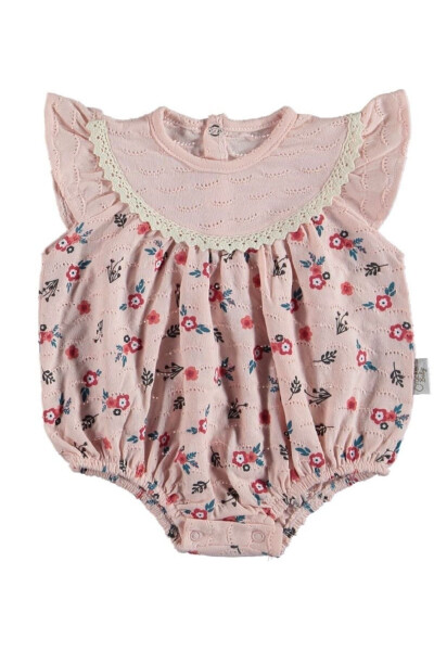 Floral Embroidered Baby Girl Romper - 1