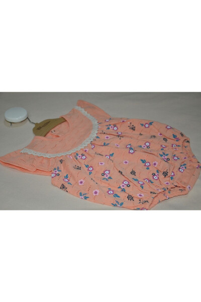 Floral Embroidered Baby Girl Romper - 2