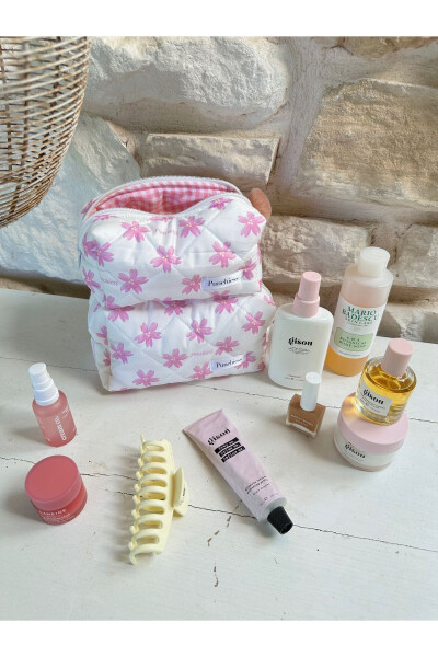 Floral Logo Makeup Bag - Small Size - 14