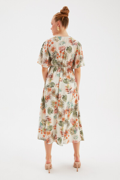 Floral Long Dress - Orange - 6