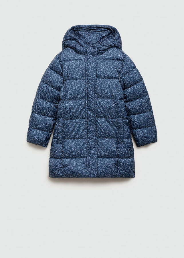 Floral quilted anorak - Blue - 1