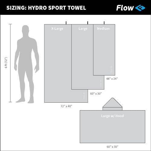 Flow Hydro Sport Towel - Microfiber Quick Dry Swimming Towels for Swim, Pool, Triathlon, and Other Water Sports in Medium, Large, Extra Large, and Hooded Sizes (Purple, Large (60