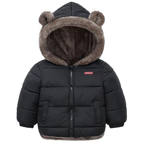 flower frail Infant Baby Winter Coat Bear Hooded Jacket Warm Fleece Snowsuit Windproof Outerwear for Toddler Boy Girl 9M-4T - 1