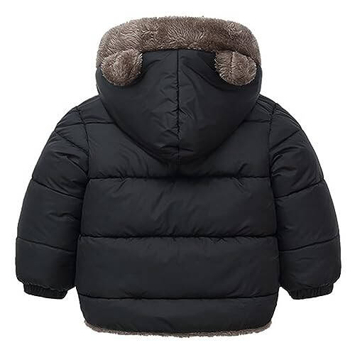 flower frail Infant Baby Winter Coat Bear Hooded Jacket Warm Fleece Snowsuit Windproof Outerwear for Toddler Boy Girl 9M-4T - 2