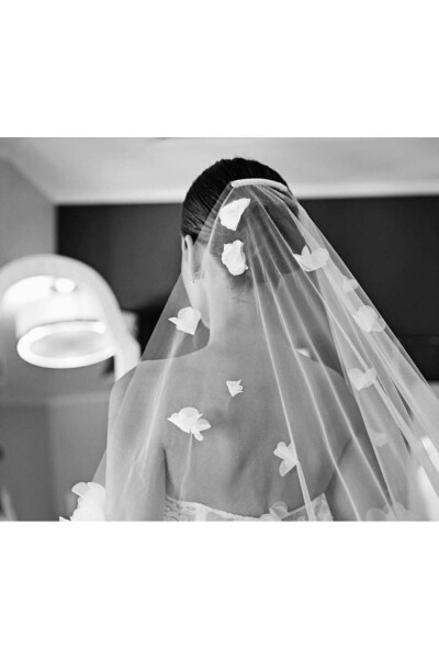 Flower veil 3 meter illusion tulle comb veil - 10