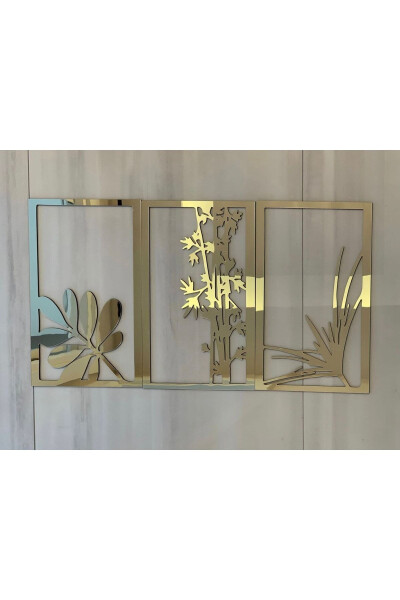 Flowers 3 Piece Wall Decor Laser Cut Each 40x25 Cm - 5