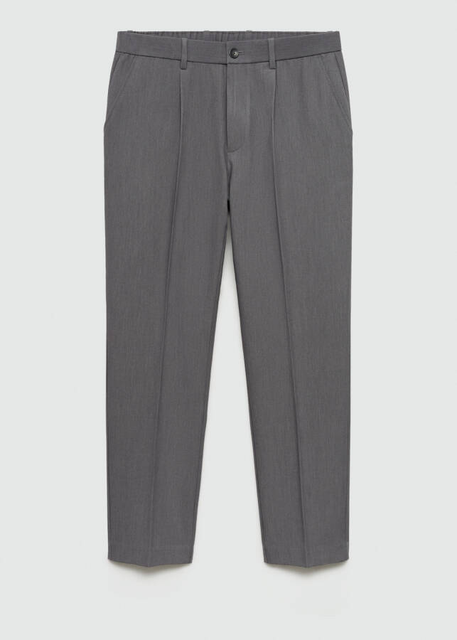 Flowing pleated, regular fit gray pants. - 20