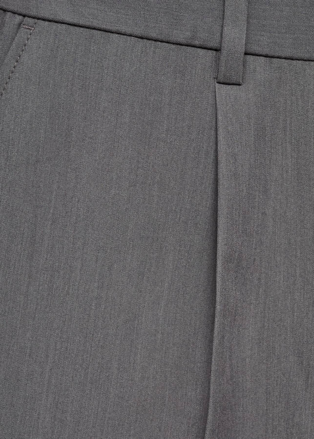 Flowing pleated, regular fit gray pants. - 26