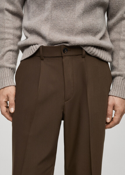 Flowing pleated, regular fit gray pants. - 17