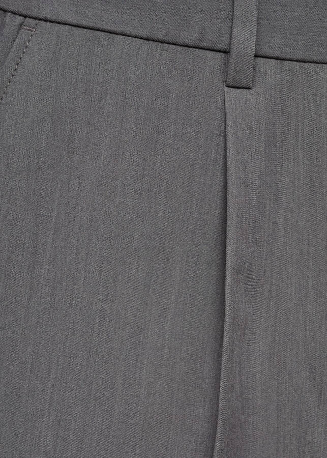 Flowing pleated, regular fit gray pants. - 7