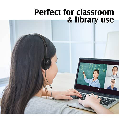 Flutesan 20 Pack Headphones Bulk for Classroom School Students Libraries Wired On Ear Headphones Over The Head Earphones for Class Children Teen Boys Girls Adults, Black - 2