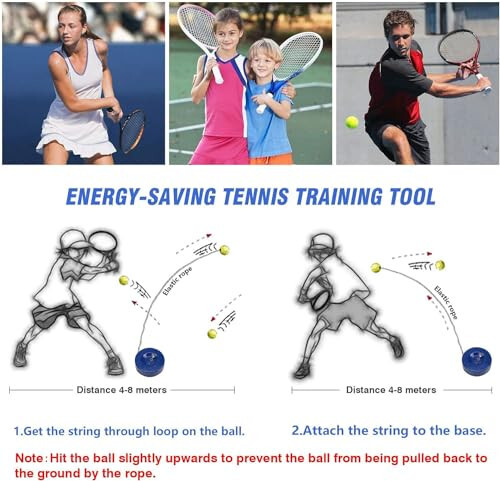 Flybomb Tenis Antrenörü Geri Dönüş Topu - 14.1 Ft Çekilebilir İp ve Ağır Demir Taban - Taşınabilir ve Kullanımı Kolay - Yetişkinler ve Çocuklar İçin Tenis Pratiği - Tenis Servis Antrenörü - Tek Kişilik Tenis Antrenman Ekipmanı - 2