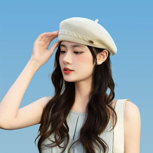 Fnaobai Women Beret Hat Girls French Style Knitted Cap Fashion Spring Fall Summer Artist Hat - 2