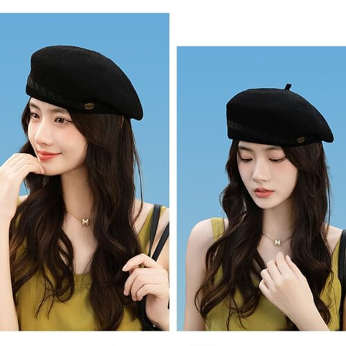 Fnaobai Women Beret Hat Girls French Style Knitted Cap Fashion Spring Fall Summer Artist Hat - 6