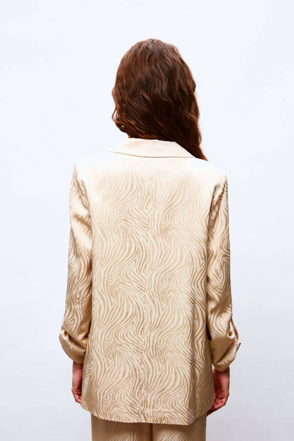 Foldable Sleeve Detail Jacket - BEIGE - 5