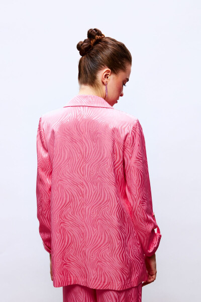 Foldable Sleeve Detail Jacket - PINK - 4