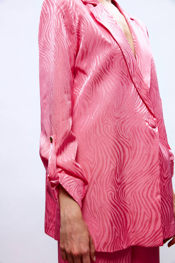 Foldable Sleeve Detail Jacket - PINK - 7