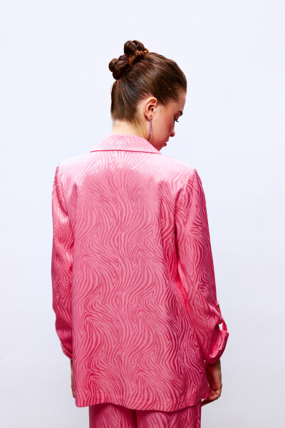 Foldable Sleeve Detail Jacket - PINK - 8