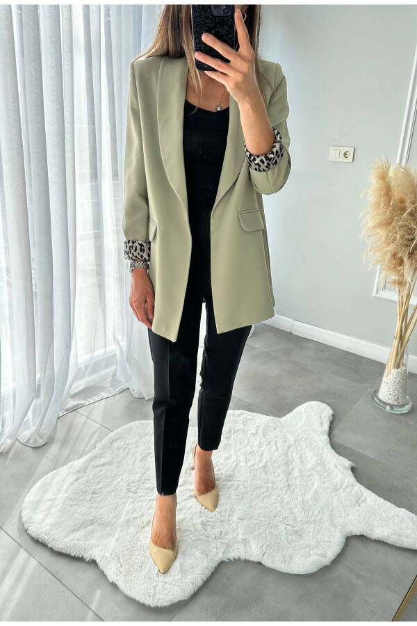 Folded Sleeve Blazer Jacket - 6