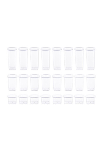 Foly Labelled Square Food Storage Container 24-piece Set 8x(0.55 LITRE, 1.2 LITRE, 1.75 LITRE) White - 6