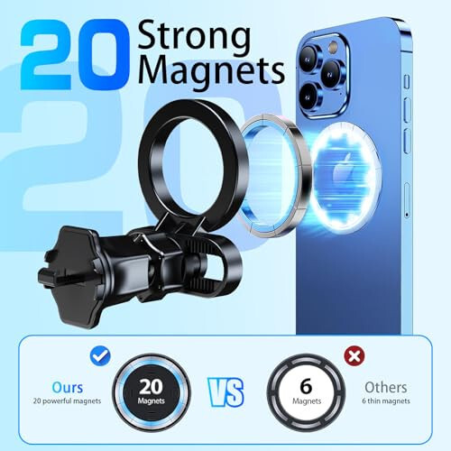 for Magsafe Car Mount, Phone Holders for Your Car, [Strongest Magnets][Unlimited Angles]Magnetic Car Phone Holder Vent, Car Accessories for iPhone 16 15 Pro Plus Max 14 13 12 Mini MagSafe Case Phones - 2