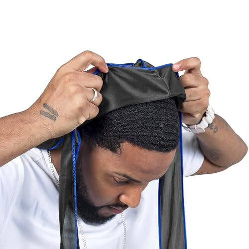 ForceWave İpek Durag Erkekler Dalga Şapkası Saten Dorag Erkekler Kadınlar 360 Dalga - 4