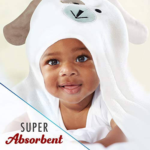 FOREVERPURE Premium Baby Hooded Towel Viscose Made of Bamboo, Super Absorbent, Design Girl and Boy. Ultra Soft, White, X-Large, 35 x 35 inches. - 8