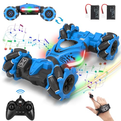 Fosgoit RC Car Gesture Sensing RC Stunt Car, Toys for Boys Girls 6-12, Best Gifts for Kids Boys 6 7 8 9 10 11 12 Years Old, 2.4GHz 4WD RC Cars Off-Road 360° Rotate All-Round Drift with Lights Music - 1