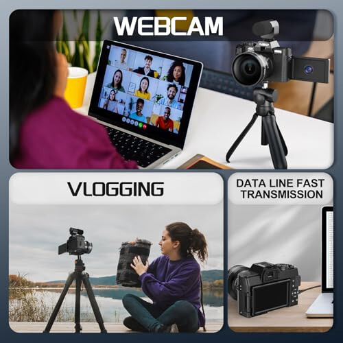 Fotoğraf, Video/Vlogging İçin 4K Dijital Kamera, WiFi ve Uygulama Kontrolüyle YouTube Kamerası, 32GB TF Kart ve 2 Pil ile Seyahat Kamerası, Kompakt Kamera, Harika Hediye Seçeneği (S100) - 5