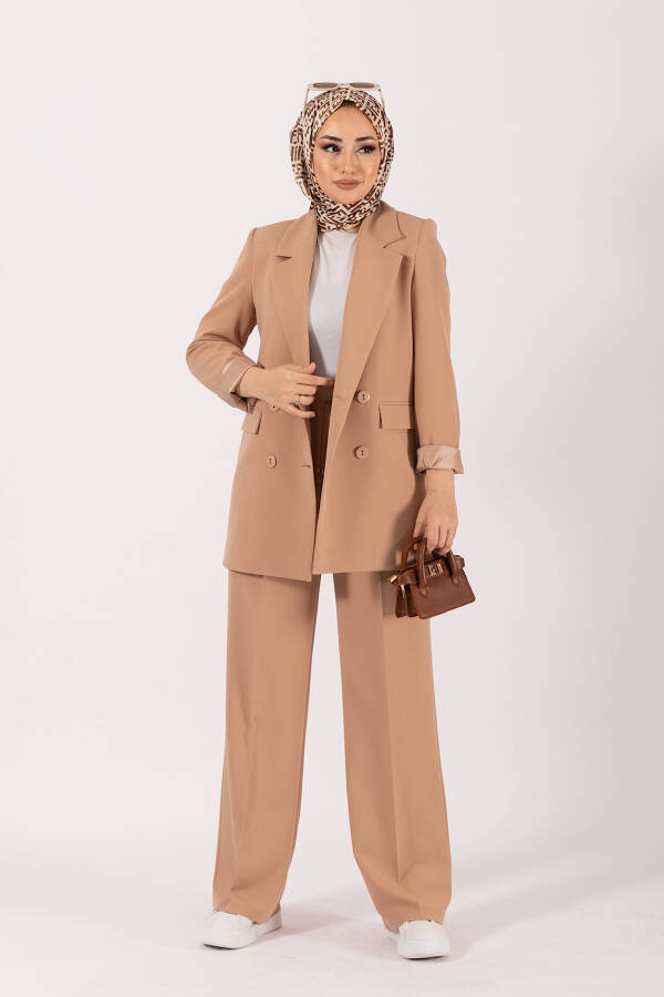 Four Button Blazer Suit Camel - 1