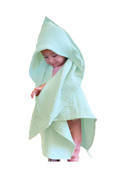 Four-Layer Muslin Hooded Baby Kid Towel Swaddle Bath Towel Cotton Beach Towel Poncho 4-Layer - 5