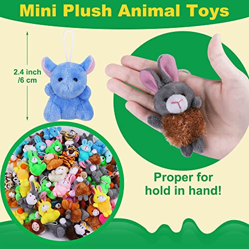 Fovths 64 dona Mini Plush Hayvonlar O'yinchoqlar To'plami Yoqimli Kichkina To'ldirilgan Hayvon Kalit Zanjir Jungli Hayvon Dekor Goodie Bag Savat To'ldirgichlar Tug'ilgan Kun Rojdestvo Partiyasi Uchun - 2