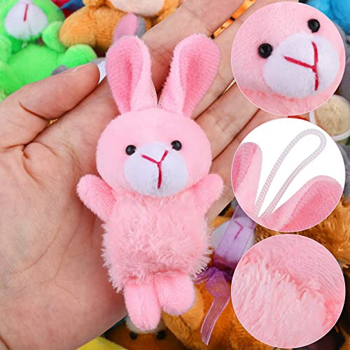 Fovths 64 dona Mini Plush Hayvonlar O'yinchoqlar To'plami Yoqimli Kichkina To'ldirilgan Hayvon Kalit Zanjir Jungli Hayvon Dekor Goodie Bag Savat To'ldirgichlar Tug'ilgan Kun Rojdestvo Partiyasi Uchun - 3